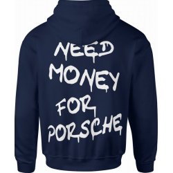  Bluza męska z kapturem Need Money For Porsche granatowa