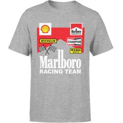  Koszulka męska Formuła 1 Marlboro vintage racing team szara