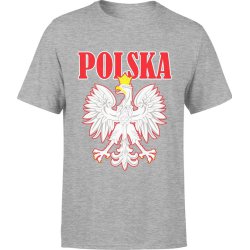  Koszulka męska Kibica Polska Orzeł szara