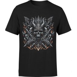  Koszulka męska Metal Diabeł Gitary Czaszki