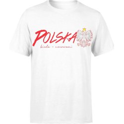  Koszulka męska Polska Biało Czerwoni Kibica biała