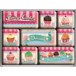  Magnesy na lodówkę 9szt Fairy Cakes - Delicious
