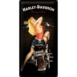  Metalowy Plakat 25 x 50cm Harley-Davidson Girl