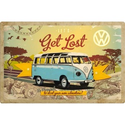  Metalowy Plakat 40 x 60cm VW Bulli Lets Get Lost