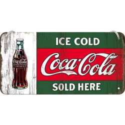  Metalowy Plakat Zawieszka 10 x 20cm Coca-Cola - Ice