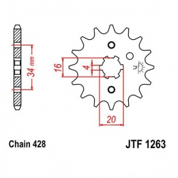  Zębatka przednia JT F1263-15, 15Z, rozmiar 428
