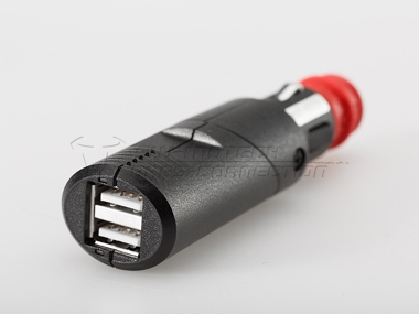 Adapter gniazdka zapalniczki 2x USB - obrotowy