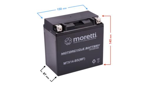 Akumulator AGM (Gel) MTX14-BS 12V 12 Ah Moretti