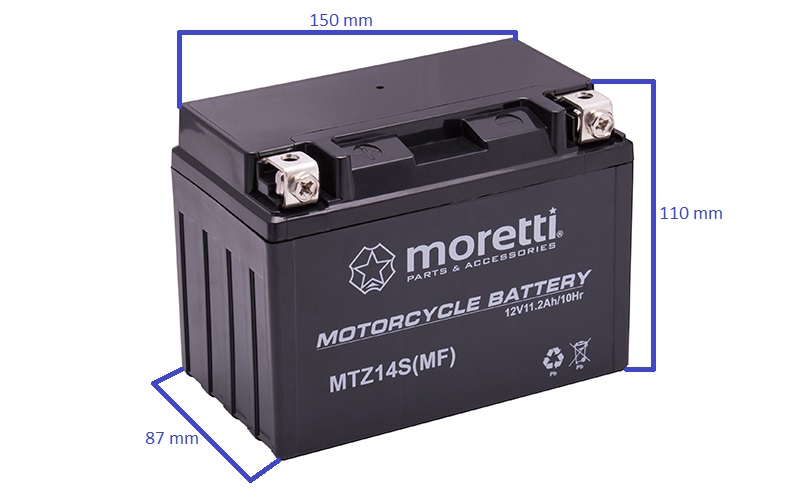 Akumulator AGM (Gel) MTZ14S 12V 11,2Ah  Moretti