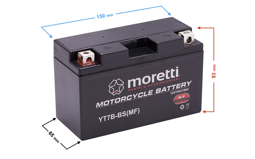 Akumulator kwasowo-ołowiowy MT7B-BS 12V 6.5Ah Moretti