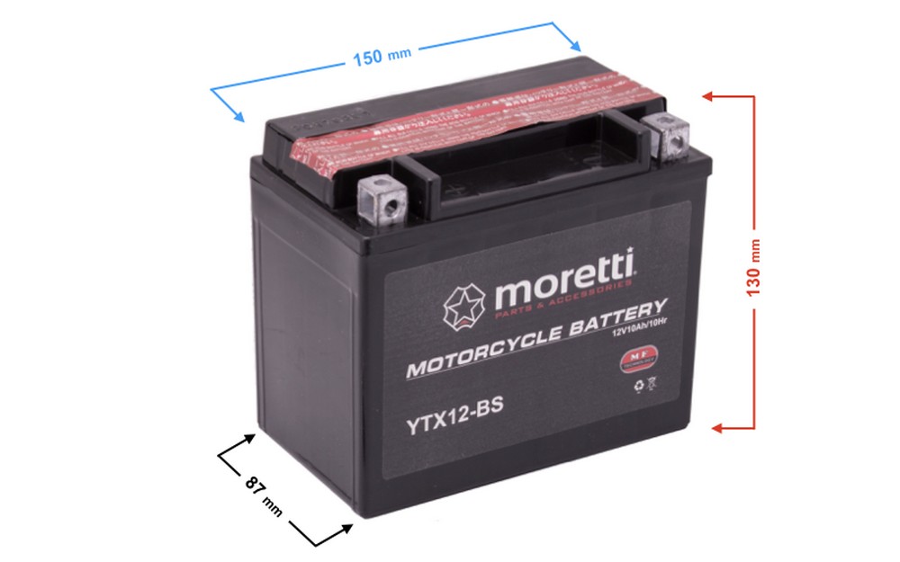 Akumulator kwasowo-ołowiowy MTX12-BS 12V 10Ah Moretti