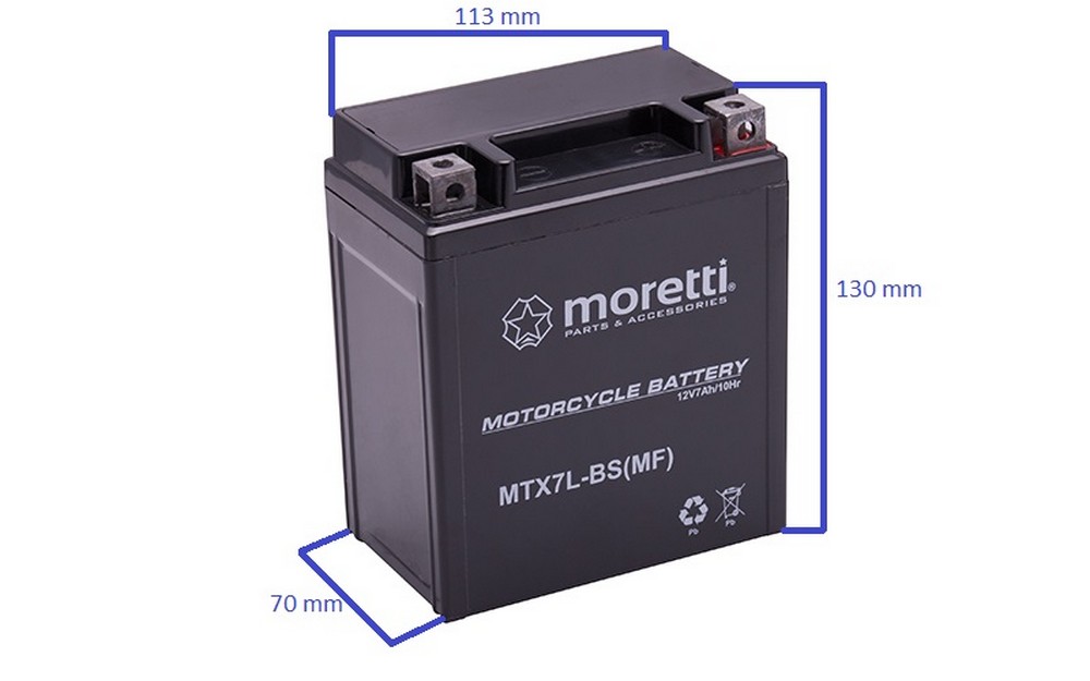 Akumulator MTX7L-BS żelowy Moretti 