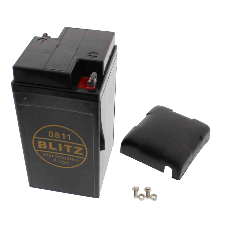 Akumulator retro BLITZ żelowy 6V 12Ah czarny z pokrywką