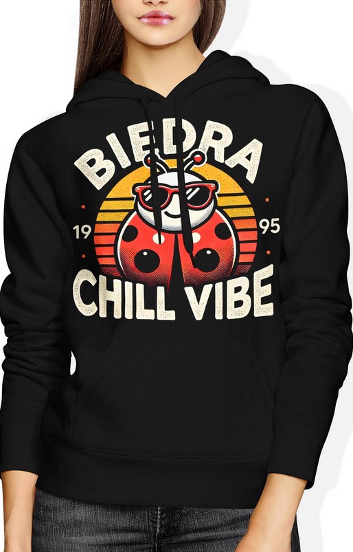 Bluza damska z kapturem Biedra Chill Vibe Biedronka w okularach