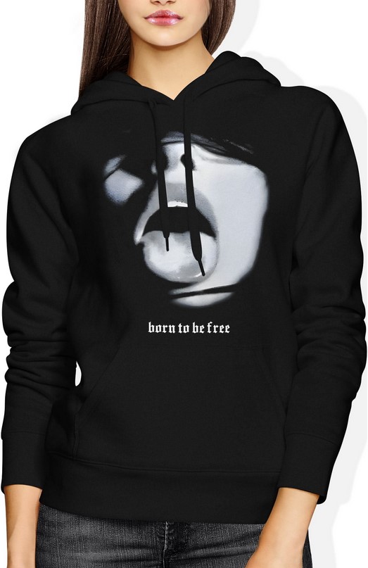Bluza damska z kapturem Born To Be Free Streetwear Punk