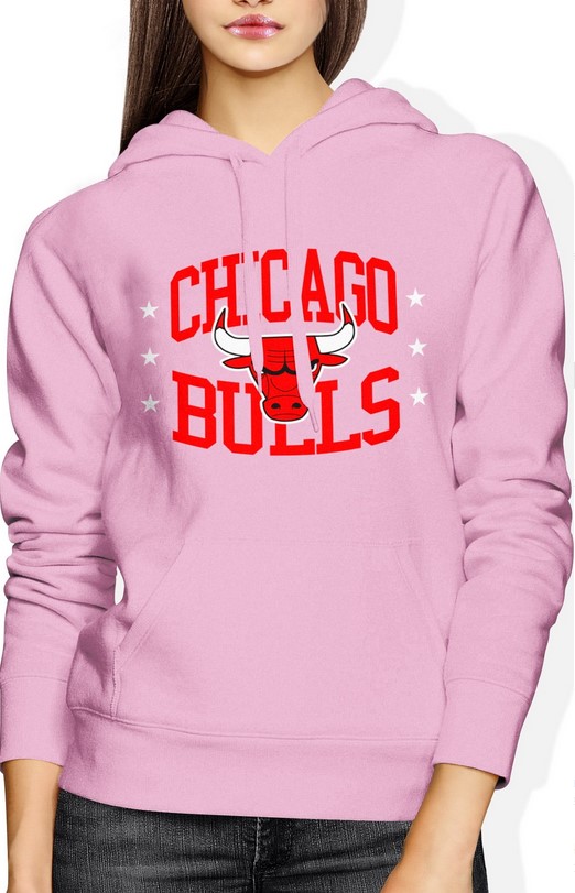 Bluza damska z kapturem Chicago Bulls NBA koszykówka różowa