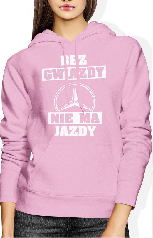 Bluza damska z kapturem Gwiazda Mercedes różowa
