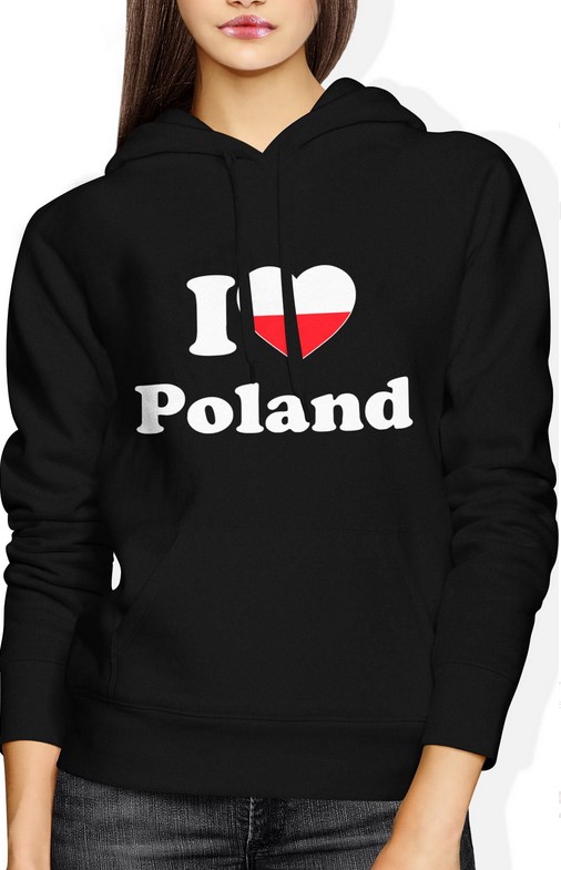 Bluza damska z kapturem I Love Poland Polska PL