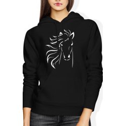  Bluza damska z kapturem Koń z koniem Horse minimalistyczna