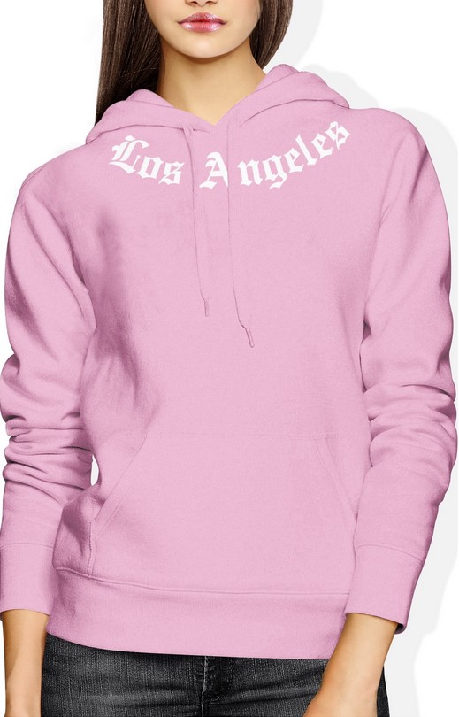 Bluza damska z kapturem Los Angeles Streetwear różowa