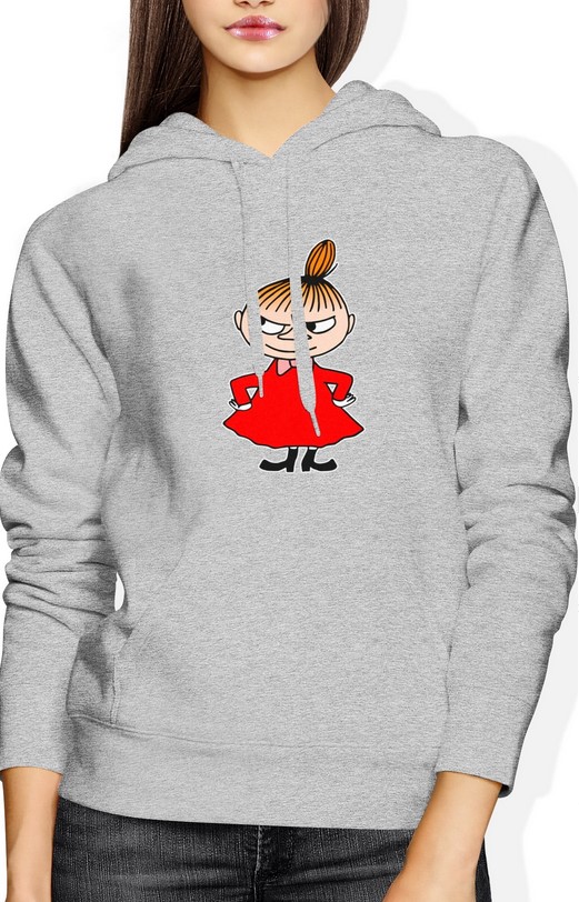 Bluza damska z kapturem Mała Mi Muminki Włóczykij szara