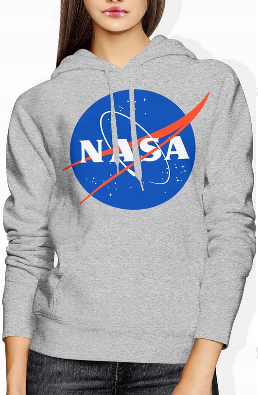 Bluza damska z kapturem NASA kosmos galaktyka szara