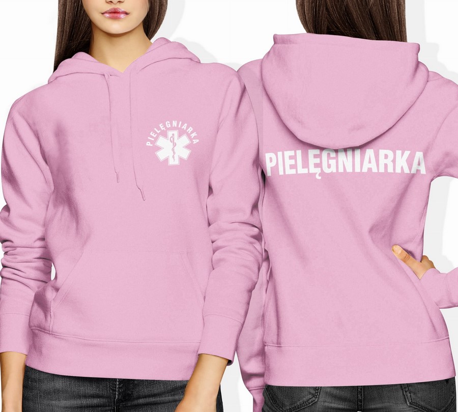 Bluza damska z kapturem Pielęgniarka pielęgniarska Medyczna różowa