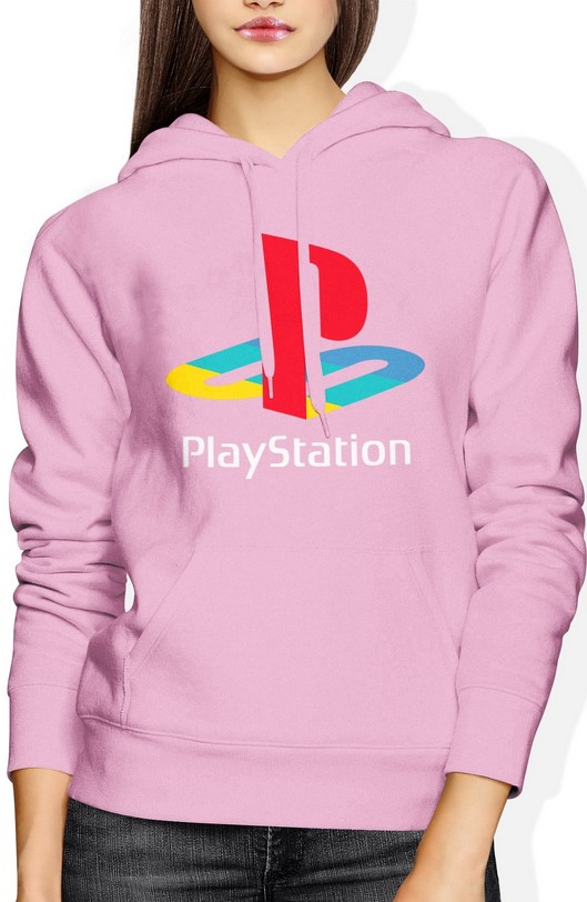 Bluza damska z kapturem Playstation PS różowa