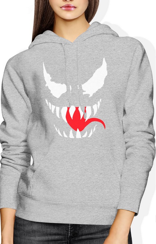 Bluza damska z kapturem Venom szara