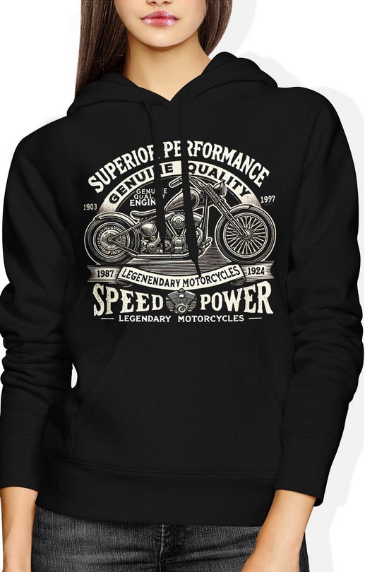 Bluza damska z kapturem Vintage Retro Motocykl