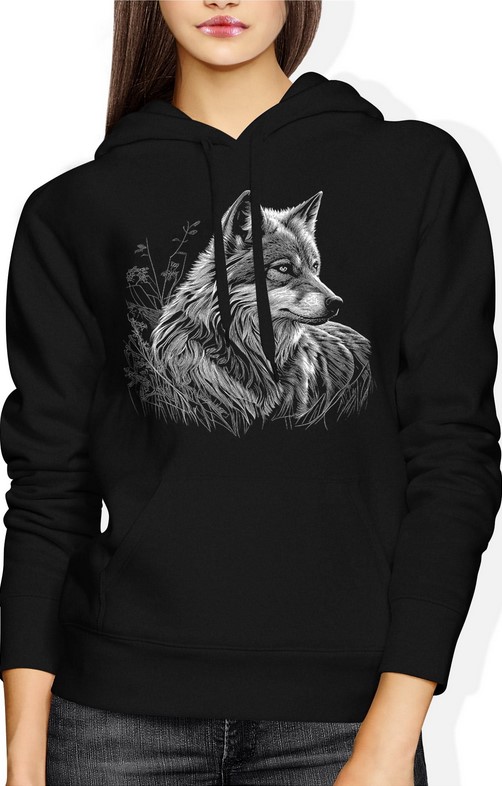 Bluza damska z kapturem Wilk Wolf Bieszczady
