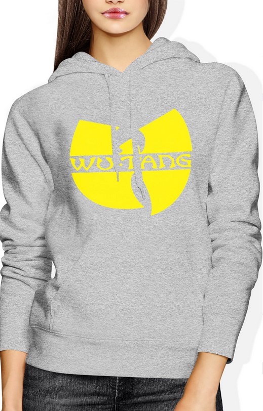 Bluza damska z kapturem Wu-Tang Clan hip hop rap szara