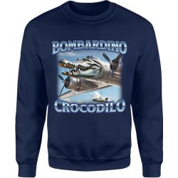  Bluza męska Bombardino Crocodilo Brainrot Tik Tok Memy Bombardiro Crokodilo Bombardinio granatowa