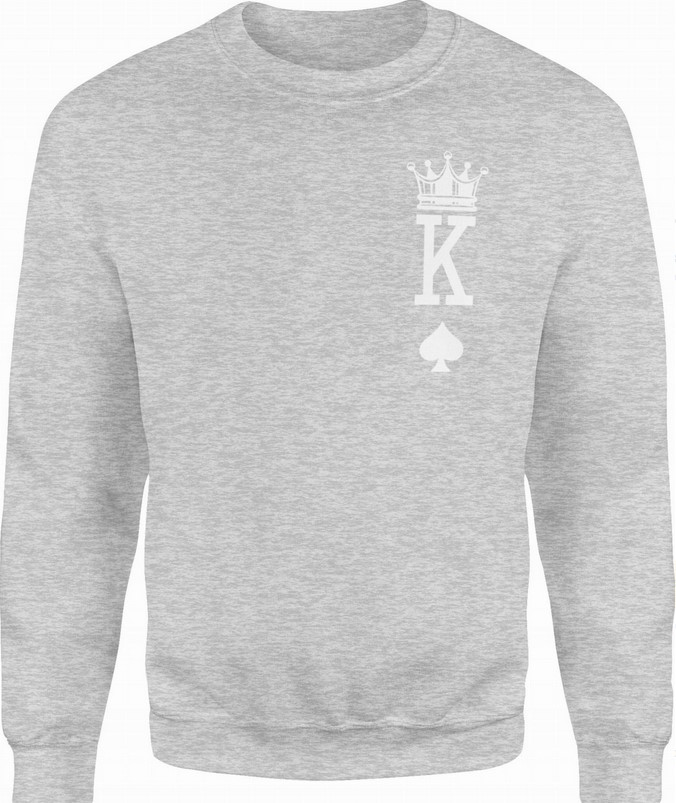 Bluza męska King karta Król szara