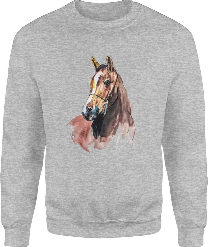 Bluza męska Koń z koniem Horse szara