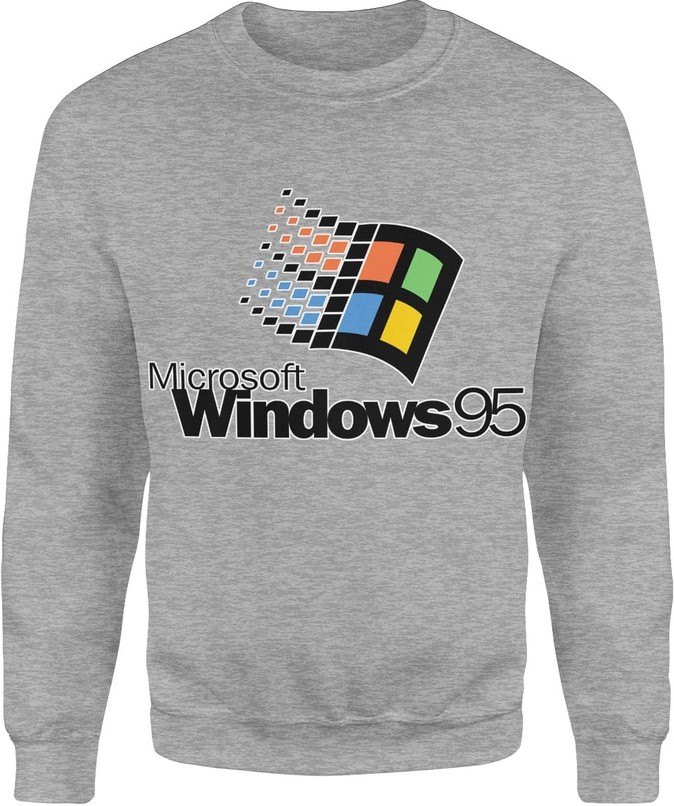 Bluza męska Windows 95 vintage retro szara