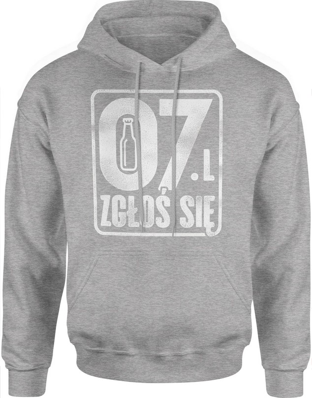 Bluza męska z kapturem 07 Zgłoś się szara