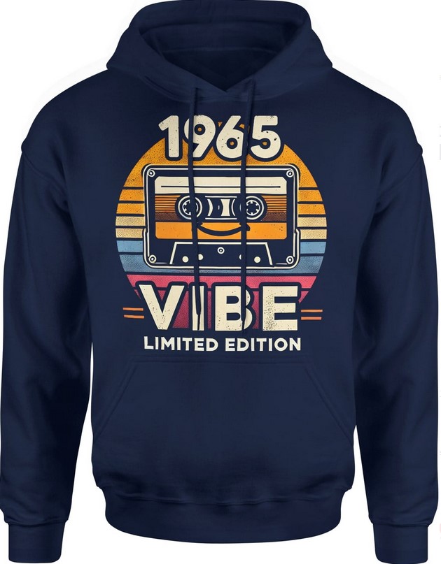 Bluza męska z kapturem 1965 vibe limited edition 60 lat urodziny granatowa