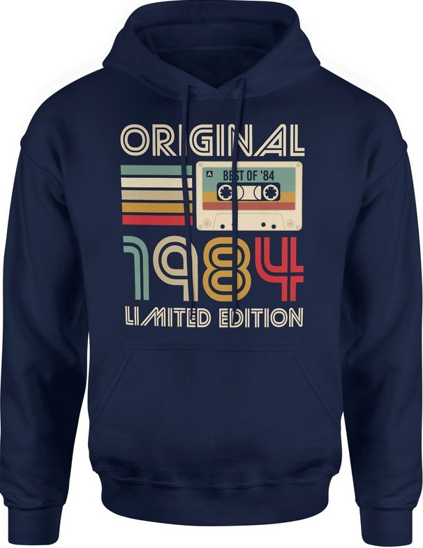 Bluza męska z kapturem 1984 edycja limitowana 40 lat 40stka granatowa