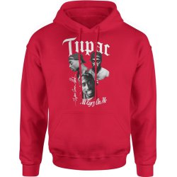  Bluza męska z kapturem 2Pac Tupac streetwear czerwona