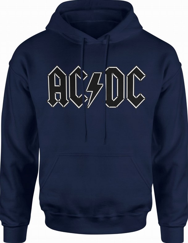 Bluza męska z kapturem AC/DC muzyka rock metal granatowa