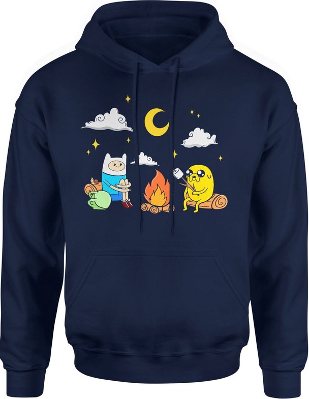 Bluza męska z kapturem Adventure Time Pora Na Przygodę Człowiek Finn Pies Jake granatowa