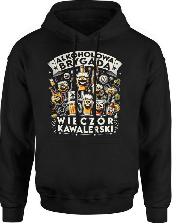 Bluza męska z kapturem Alkoholowa brygada Wieczór Kawalerski