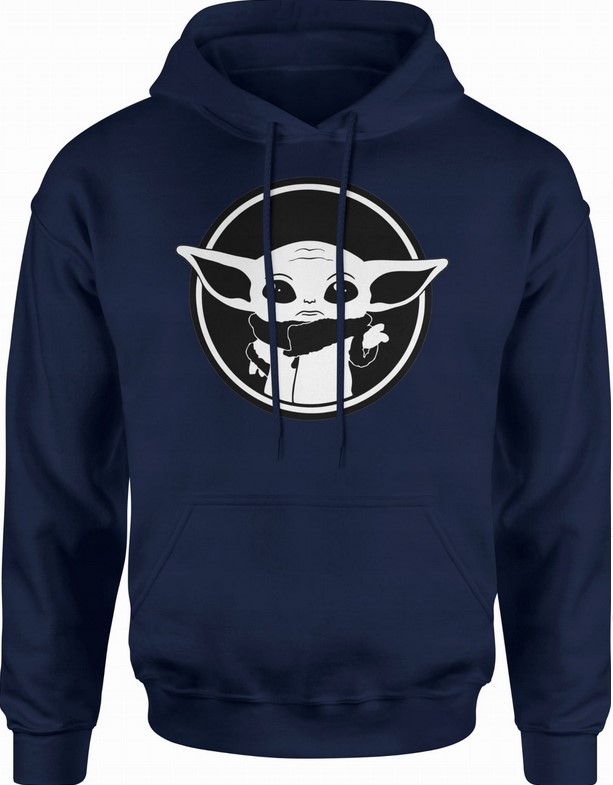 Bluza męska z kapturem Baby yoda - star wars granatowa
