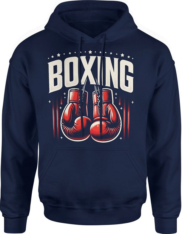 Bluza męska z kapturem Bokserska Boks Boxing granatowa