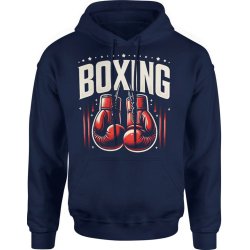  Bluza męska z kapturem Bokserska Boks Boxing granatowa