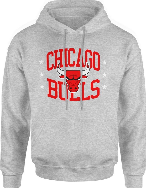 Bluza męska z kapturem Chicago Bulls NBA koszykówka szara