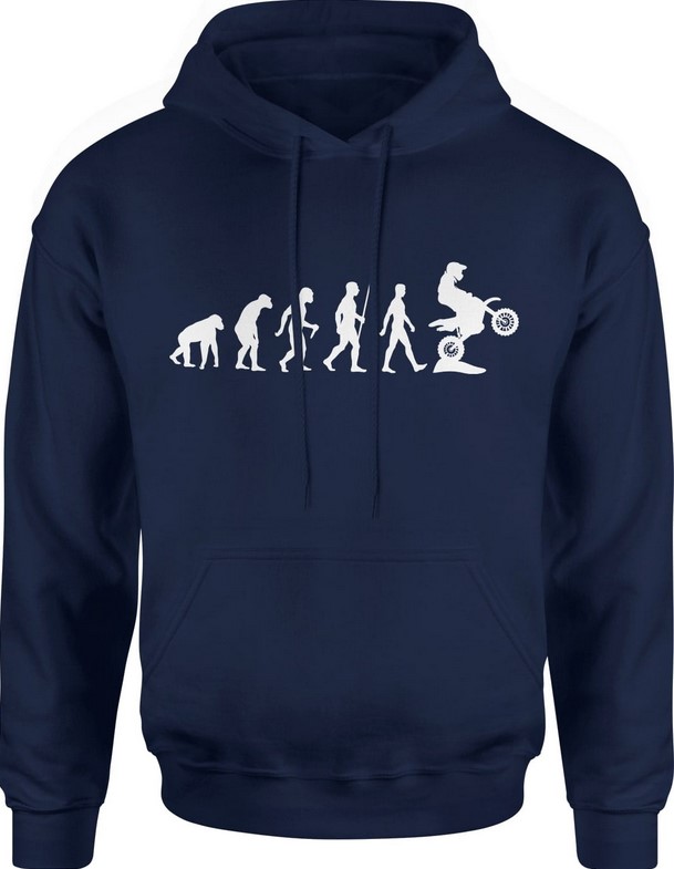 Bluza męska z kapturem Cross Ewolucja Motocyklowa granatowa