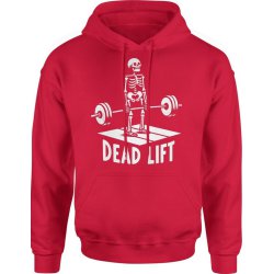  Bluza męska z kapturem Dead Lift Martwy Ciąg Na Siłownie czerwona