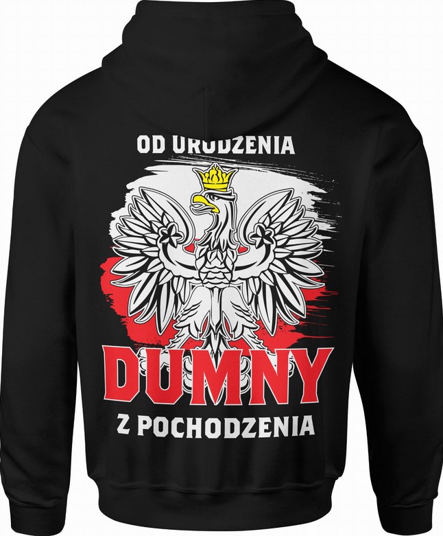 Bluza męska z kapturem Dumny z pochodzenia Patriotyczna Polska 